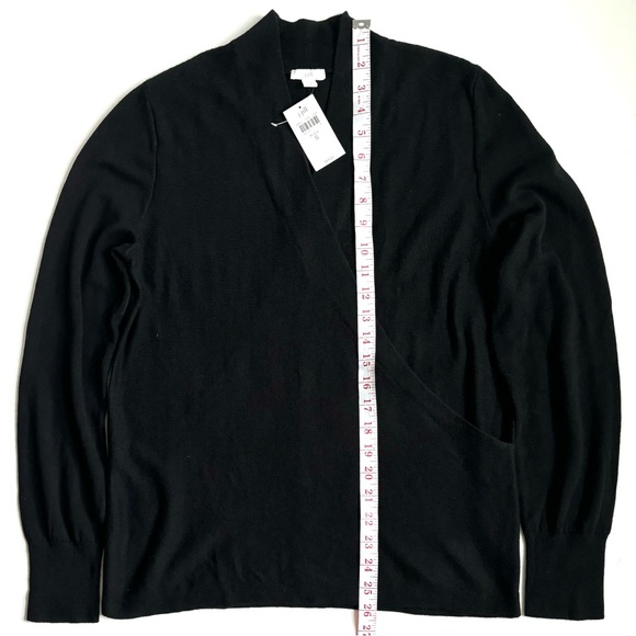 J Jill Seamed Wrap Long Sleeves Sweater Black Size Small - Picture 9 of 12